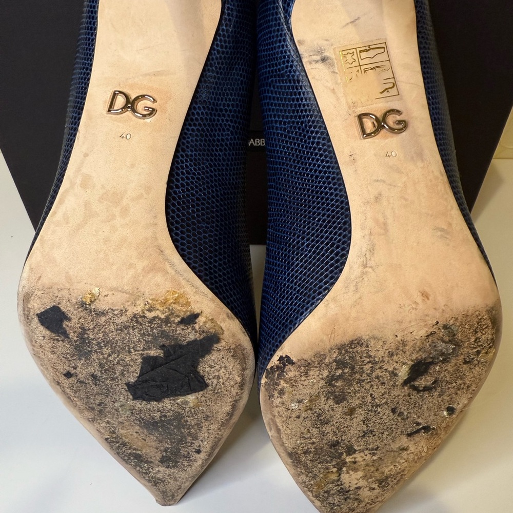Dolce & Gabbana Blue Crystal Embellished Heels - Picture 7 of 9